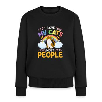Maîtresse des yeux de chat - Pull Premium bio Femme - noir - Devant - Julia (174cm)