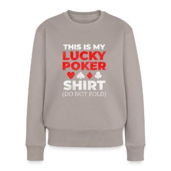 Ace Card Game Double Head All In - Women's Premium Organic Jumper - taupe - Front - Julia (174cm)