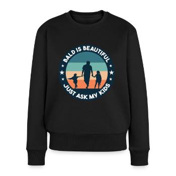 Kahl ist schön - Frauen Premium Bio Pullover - Schwarz - Vorne - Julia (174cm)