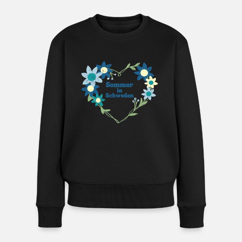 Sommer in Schweden - Frauen Premium Bio Pullover - Schwarz