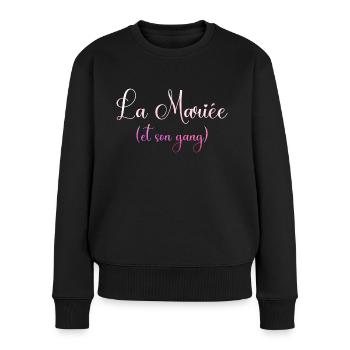 La mariée et son gang evjf future mariée mariage - Pull Premium bio Femme - noir - Devant - Julia (174cm)