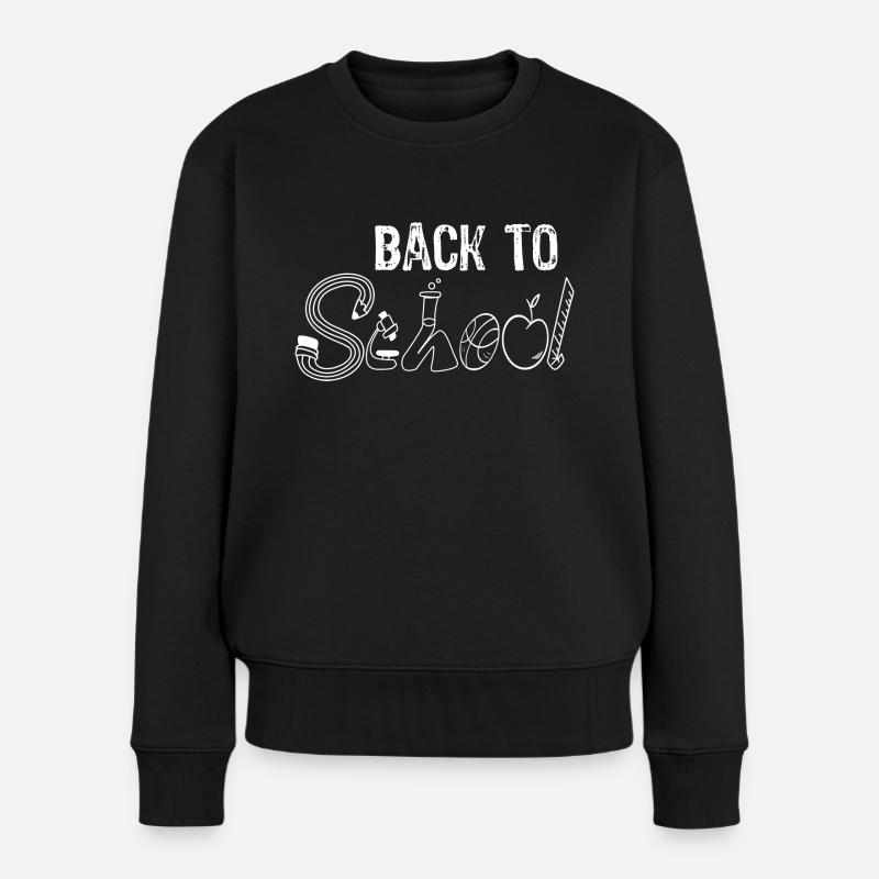 Back to school - Frauen Premium Bio Pullover - Schwarz