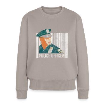 Polizist Blaulicht Tatort Jagd - Frauen Premium Bio Pullover - Taupe - Vorne - Julia (174cm)