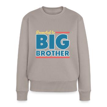 big brother - Frauen Premium Bio Pullover - Taupe - Vorne - Julia (174cm)