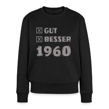 1960 - Frauen Premium Bio Pullover - Schwarz - Vorne - Julia (174cm)