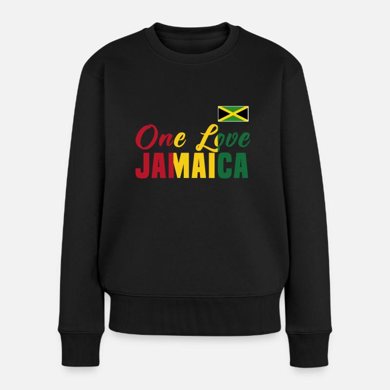 one love jamaica - Frauen Premium Bio Pullover - Schwarz