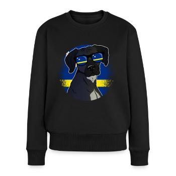 Curaçao - Frauen Premium Bio Pullover - Schwarz - Vorne - Julia (174cm)