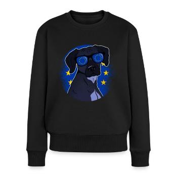 Union européenne - Pull Premium bio Femme - noir - Devant - Julia (174cm)