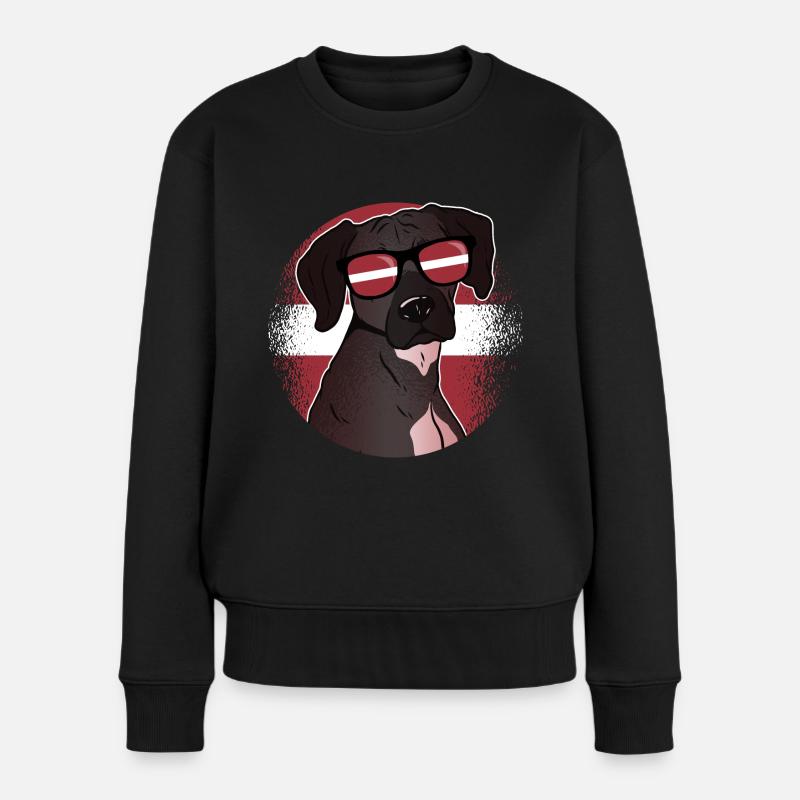 Lettland - Frauen Premium Bio Pullover - Schwarz