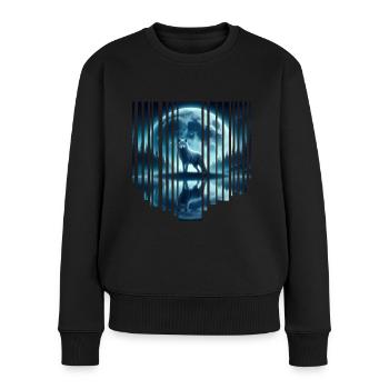 Wolf Moon - Women's Premium Organic Jumper - black - Front - Julia (174cm)