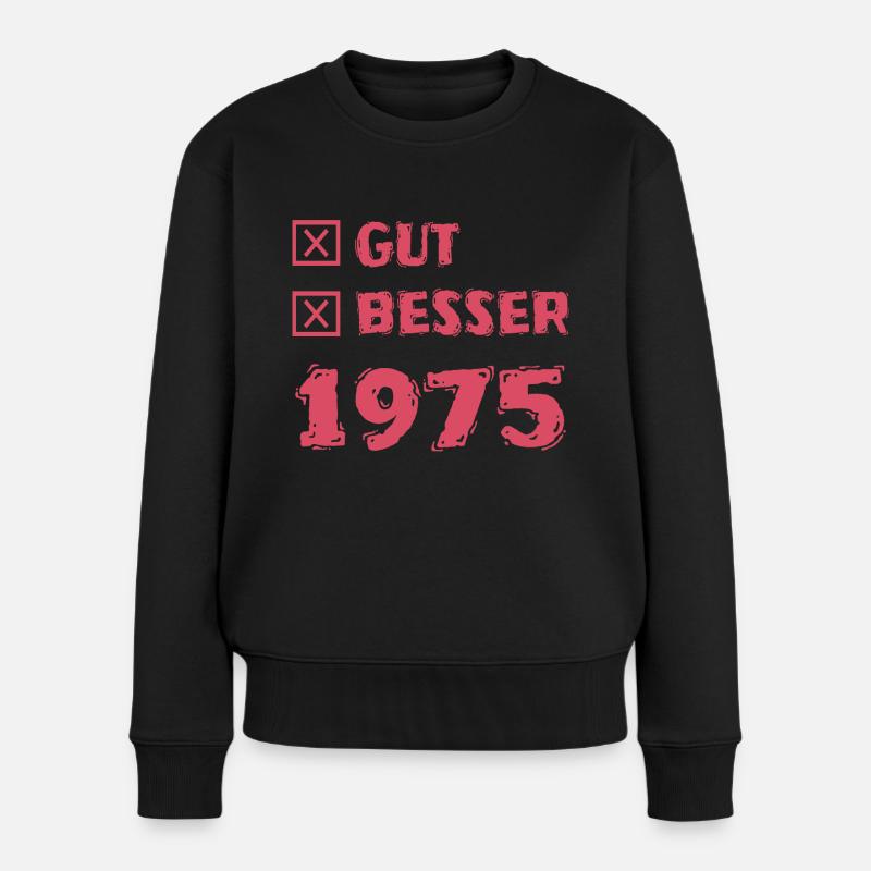 Jahr 1975 - Frauen Premium Bio Pullover - Schwarz