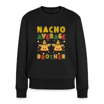 Geschwisterliebe Bruder Bruderherz Herz - Frauen Premium Bio Pullover - Schwarz - Vorne - Julia (174cm)