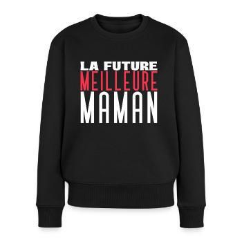 La future meilleure maman - Pull Premium bio Femme - noir - Devant - Julia (174cm)