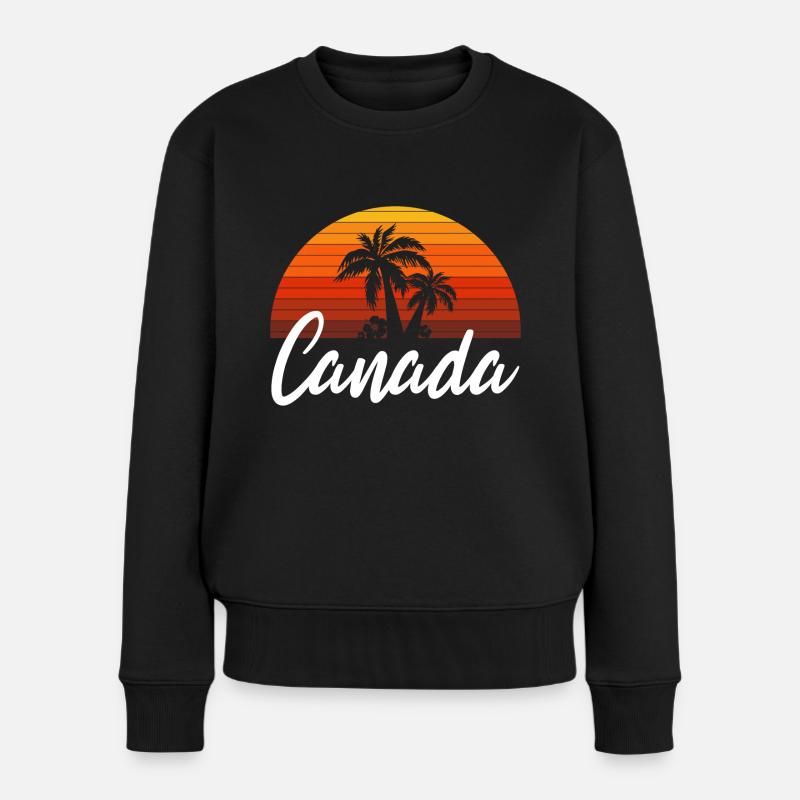 canada - Frauen Premium Bio Pullover - Schwarz