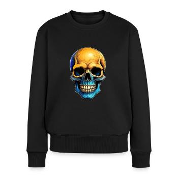 Totenkopf - Frauen Premium Bio Pullover - Schwarz - Vorne - Julia (174cm)