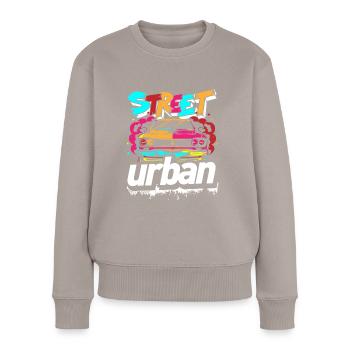 Streetart Zug Rap - Frauen Premium Bio Pullover - Taupe - Vorne - Julia (174cm)