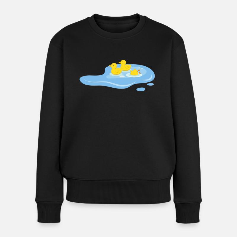 Canards dans une mare - Pull Premium bio Femme - noir