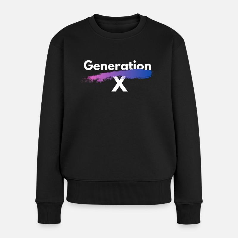 Generation X - Frauen Premium Bio Pullover - Schwarz