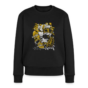 Spraydose Malerei Sketch Leben - Frauen Premium Bio Pullover - Schwarz - Vorne - Julia (174cm)