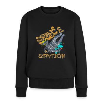 Spraydose Streetart Straße Auffällig - Frauen Premium Bio Pullover - Schwarz - Vorne - Julia (174cm)