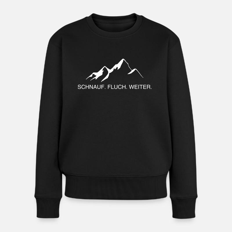 Schnauf fluch weiter - Frauen Premium Bio Pullover - Schwarz