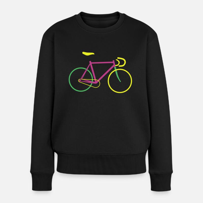 Fixie Bike colored - Frauen Premium Bio Pullover - Schwarz