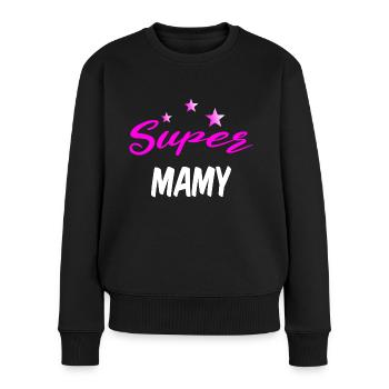 Super mamy - Famille grand-mère - Pull Premium bio Femme - noir - Devant - Julia (174cm)