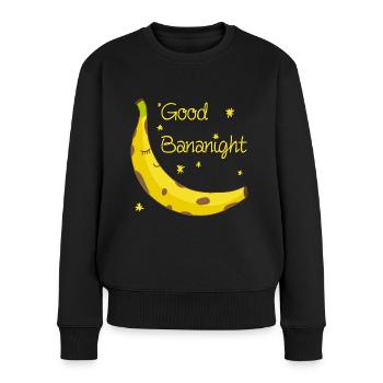 bonne nuit banane ! cadeau humour anglais - Pull Premium bio Femme - noir - Devant - Julia (174cm)