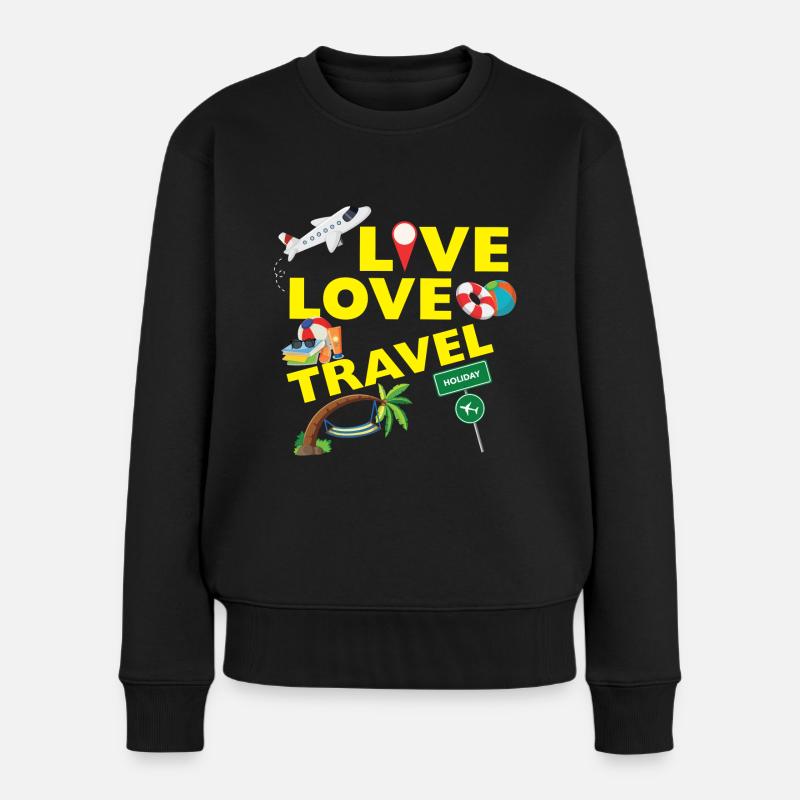Vivre amour voyage - vacances Cadeau - Pull Premium bio Femme - noir