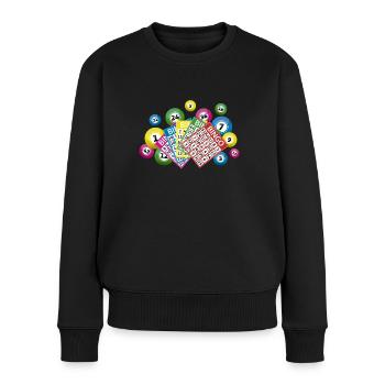 Bingo lottery balls and bingo cards - Frauen Premium Bio Pullover - Schwarz - Vorne - Julia (174cm)