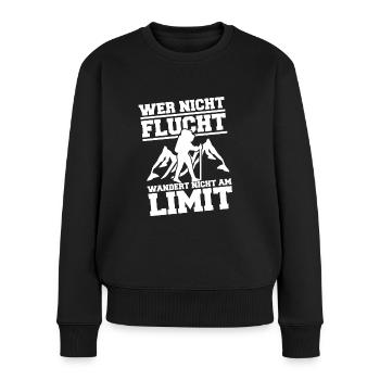 Wandern Lustiger Spruch - Frauen Premium Bio Pullover - Schwarz - Vorne - Julia (174cm)
