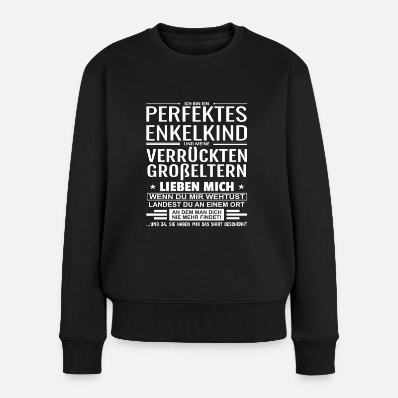 Enkelkind Enkel Spruch Großeltern - Frauen Premium Bio Pullover - Schwarz