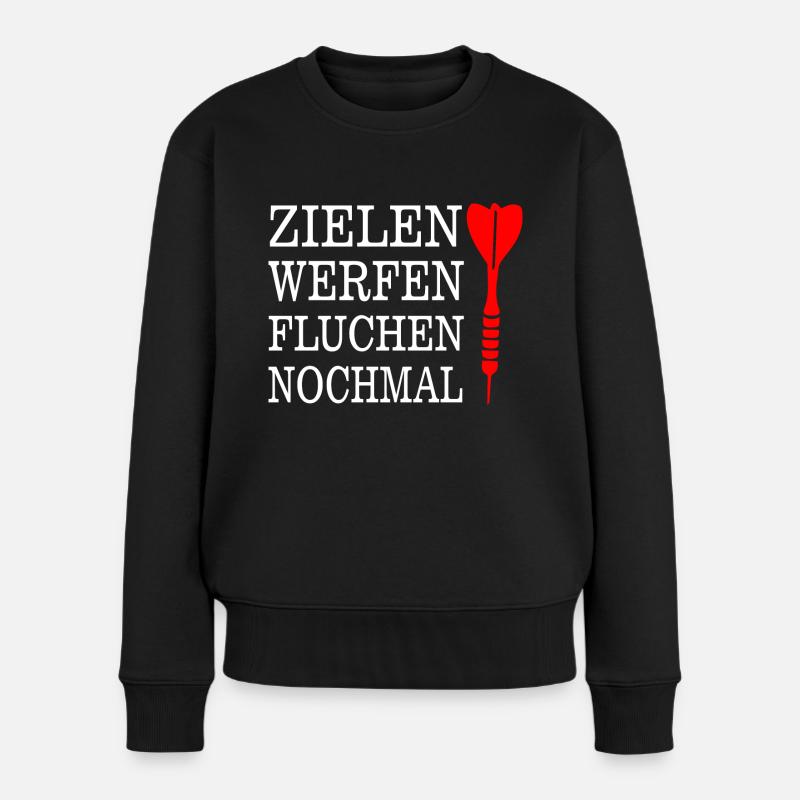 Darts Dart - Frauen Premium Bio Pullover - Schwarz