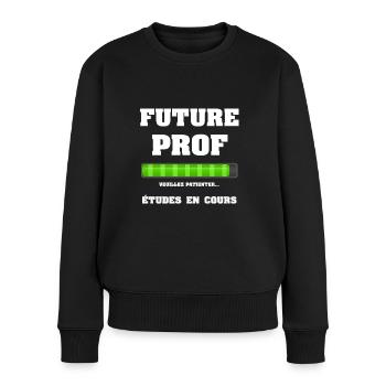 FUTURE PROF - Pull Premium bio Femme - noir - Devant - Julia (174cm)