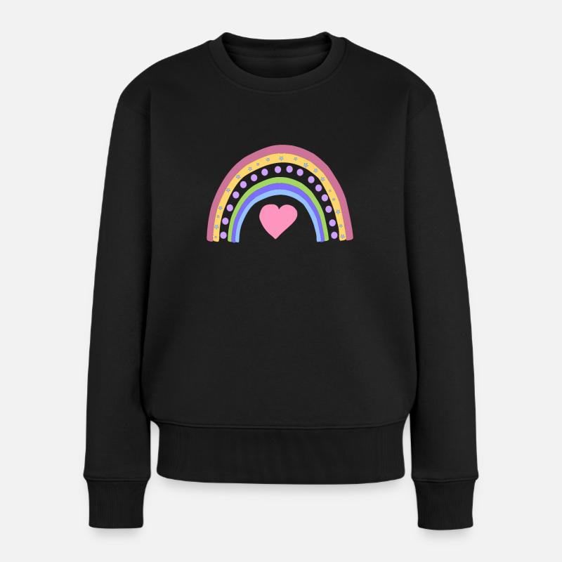 rainbow - Women's Premium Organic Jumper - black