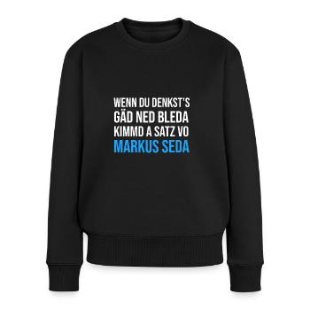 Markus Söder - Frauen Premium Bio Pullover - Schwarz - Vorne - Julia (174cm)