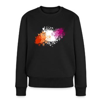 Lesben Pride Kleckse - Frauen Premium Bio Pullover - Schwarz - Vorne - Julia (174cm)