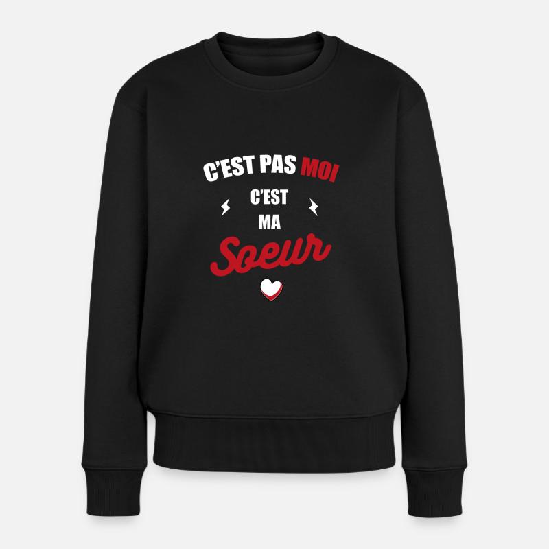C'EST PAS MOI C'EST MA SOEUR - Pull Premium bio Femme - noir