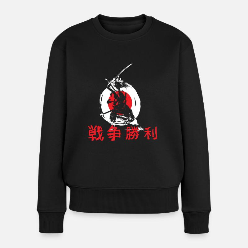 Drapeau japonais samouraï - Pull Premium bio Femme - noir