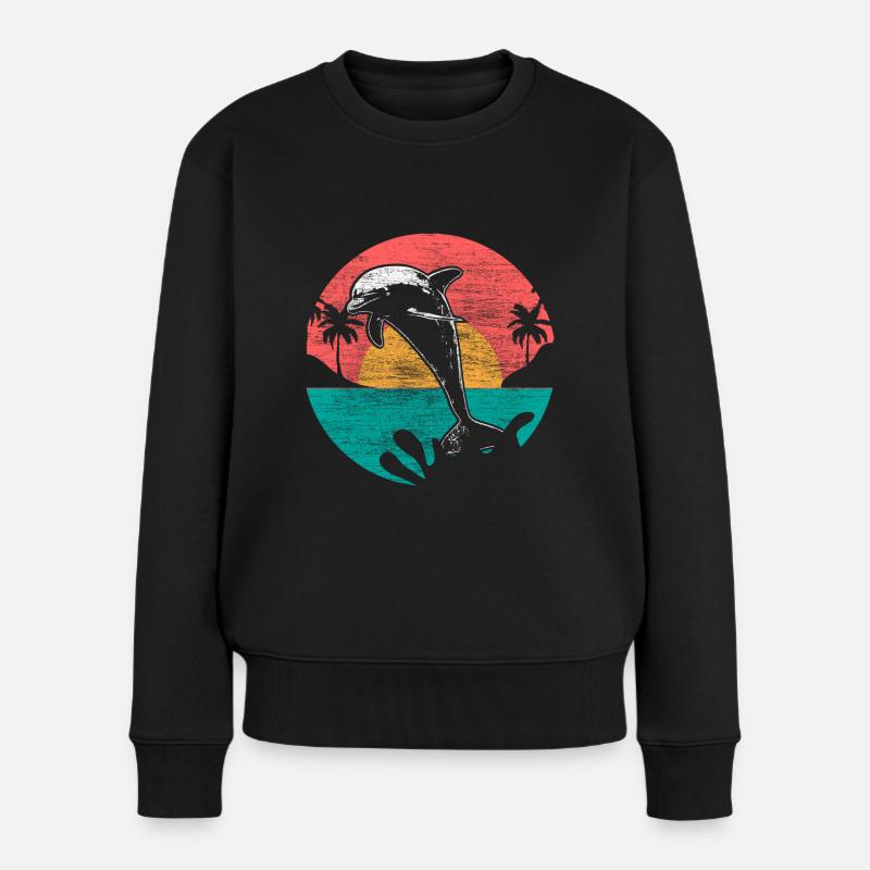 Cadeau de dauphins turnons - Pull Premium bio Femme - noir