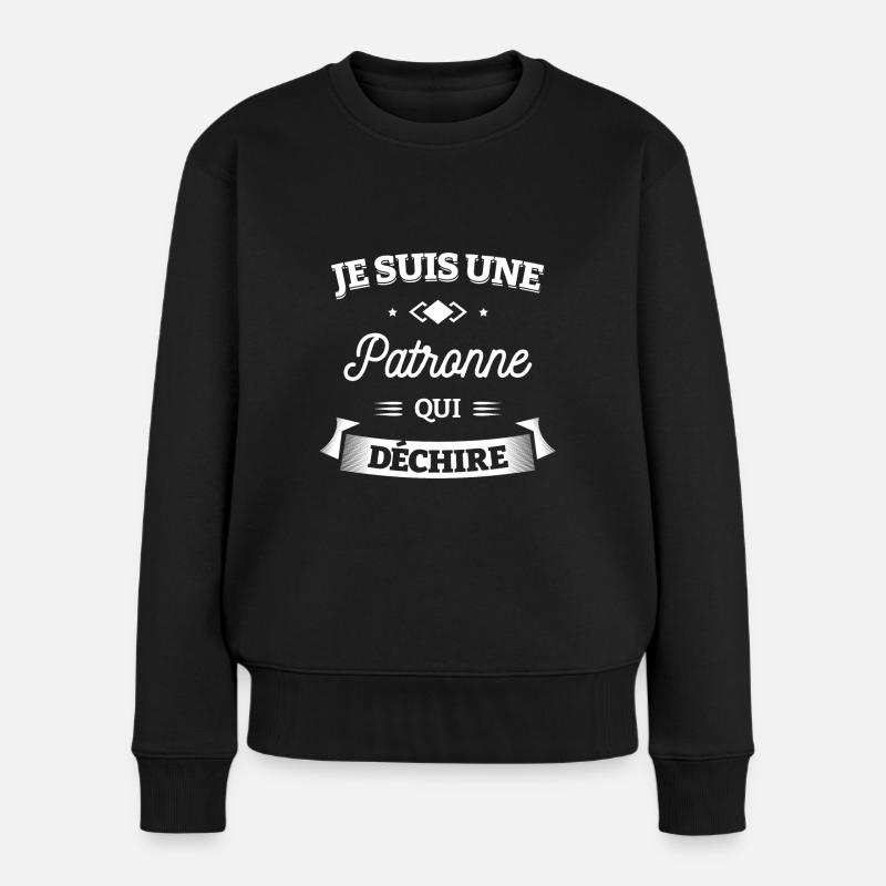 PATRONNE QUI DÉCHIRE - Pull Premium bio Femme - noir