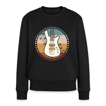 Basse guitare guitare électrique musique - Pull Premium bio Femme - noir - Devant - Julia (174cm)