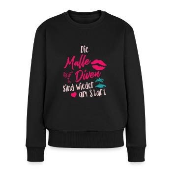 Die Malle Diven sind wieder am Start Mallorca 2021 - Frauen Premium Bio Pullover - Schwarz - Vorne - Julia (174cm)