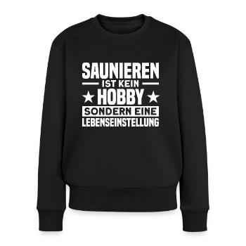 Saunagänger Sauna Aufguss Sauna Geschenk - Frauen Premium Bio Pullover - Schwarz - Vorne - Julia (174cm)