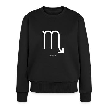 Signe du zodiaque Scorpion latin Scorpio - Pull Premium bio Femme - noir - Devant - Julia (174cm)