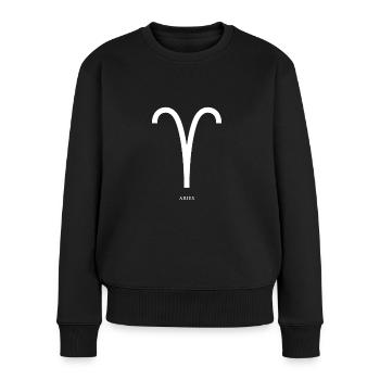 Sternzeichen Widder Latein Aries - Frauen Premium Bio Pullover - Schwarz - Vorne - Julia (174cm)