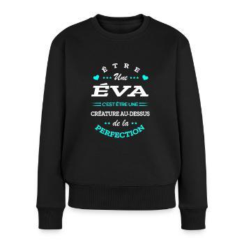 ÉVA PARFAITE - NOM ÉVA - Pull Premium bio Femme - noir - Devant - Julia (174cm)