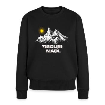 Tirol T-Shirt Tiroler Madl - Frauen Premium Bio Pullover - Schwarz - Vorne - Julia (174cm)