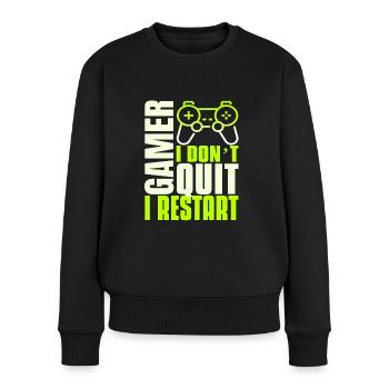 Gaming esports Gamer - Frauen Premium Bio Pullover - Schwarz - Vorne - Julia (174cm)