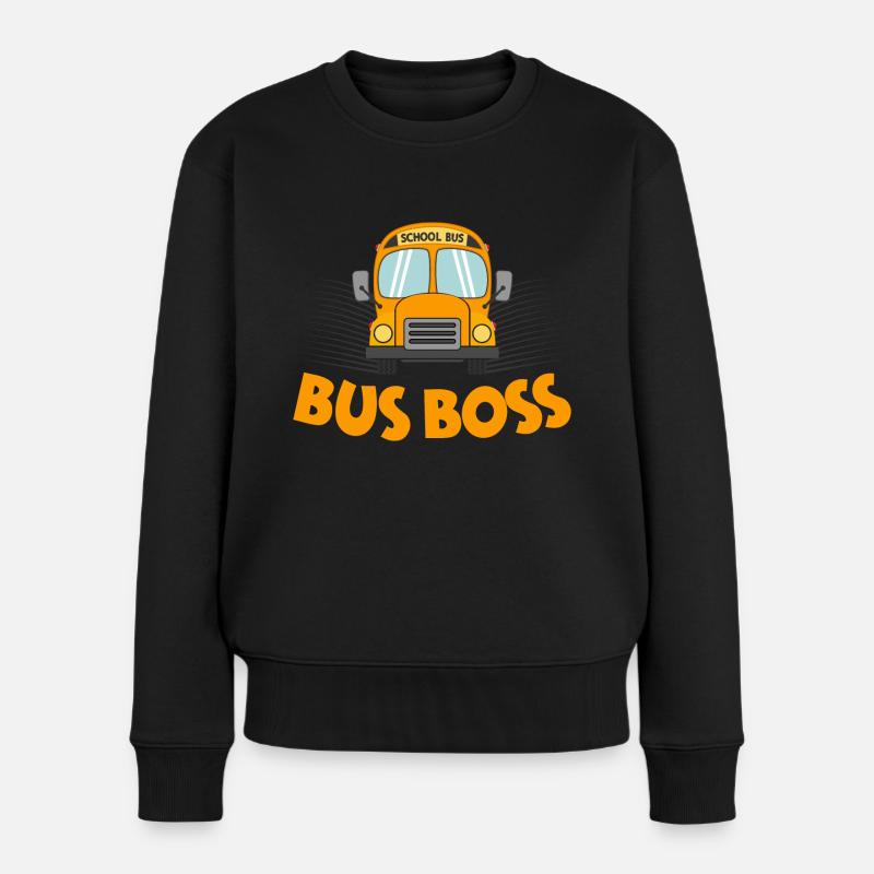 Bus Boss Yellow Bus School Bus Driver - Frauen Premium Bio Pullover - Schwarz